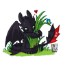 Chibi Toothless - Dragons Love Grass
