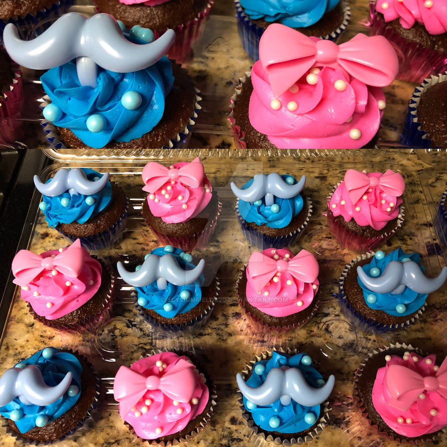 Cadeau gender reveal party duo bodies cupcakes vert - Babys Cakes
