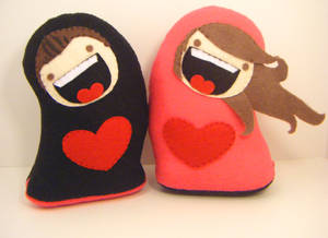 Mothers Day Beanie Pair by loveandasandwich Mothers Day Beanie Pair by loveandasandwich