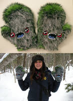 Green monster mittens