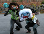 BIG and BIGGER monster pillows by loveandasandwich