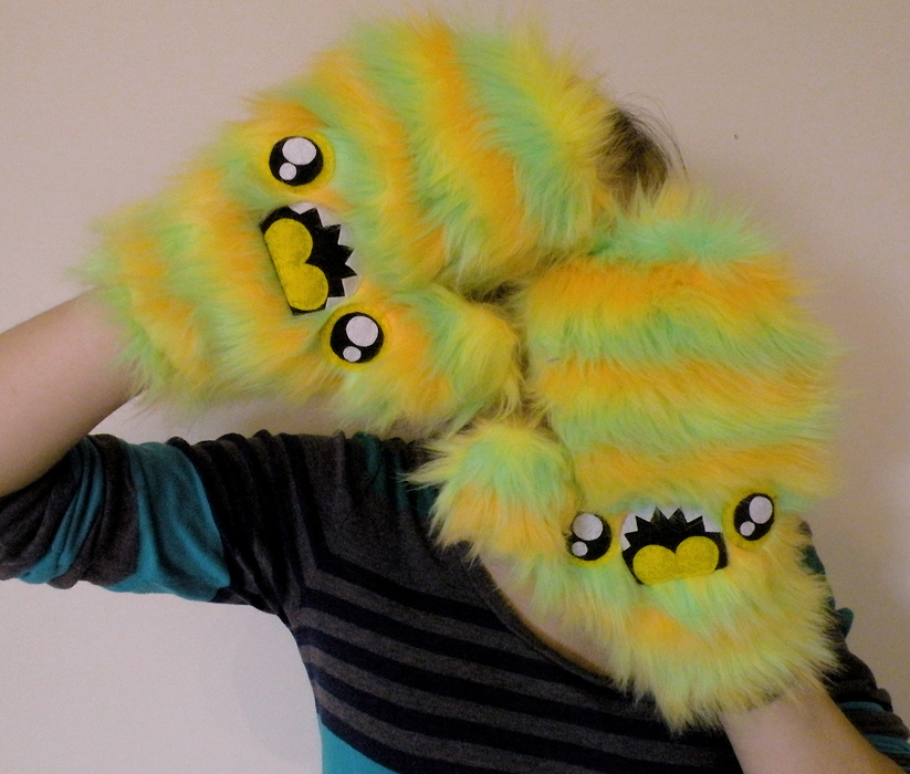 Sherbert Monster Mittens