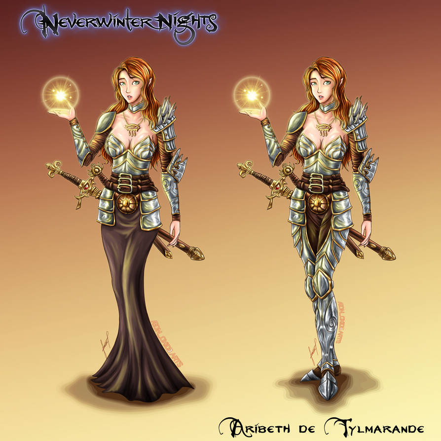 Aribeth de Tylmarande, half-elven paladin of Tyr by AeoN-OxidE on