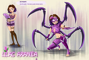 Lilac Aranea, the Purple Spider (OC, Art Prompt#3) by AeoN-OxidE