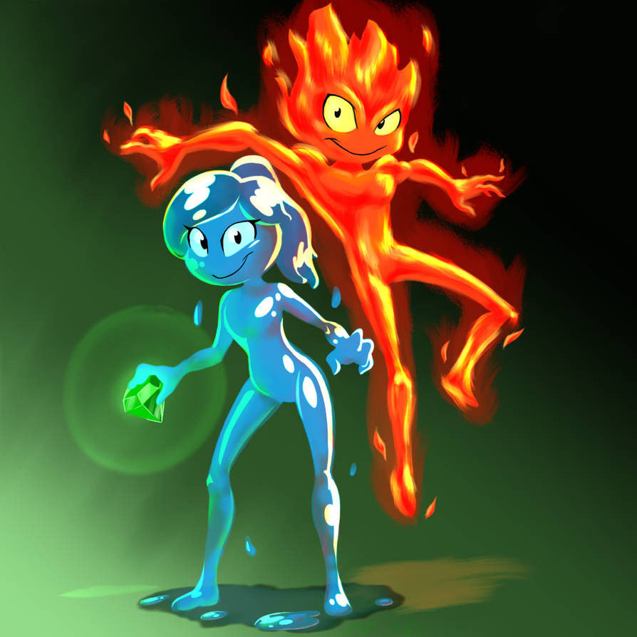 My designs of Fireboy and Watergirl based on the song, Around
