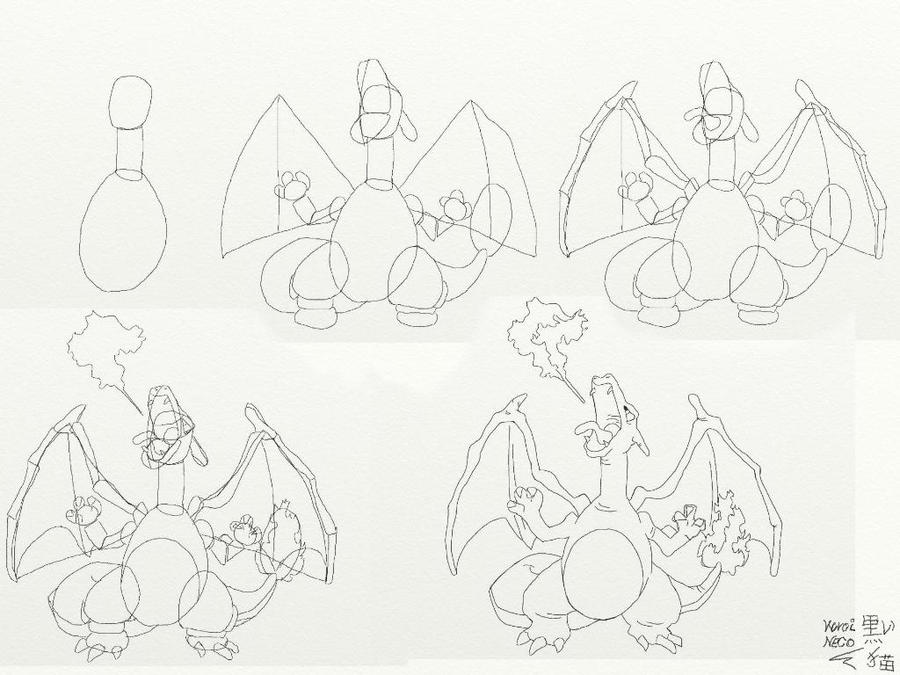 Charizard Writing How to draw Charizard by KuroiNeco on DeviantArt
