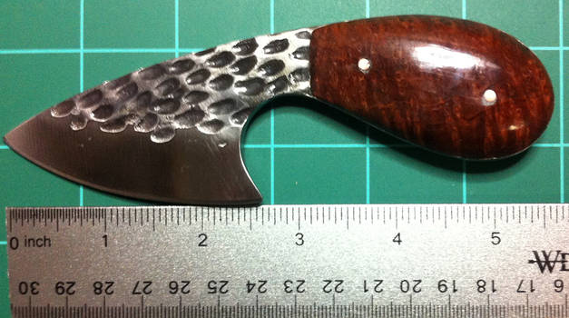 Redwood Burl Handled Skinning Knife - Left Side