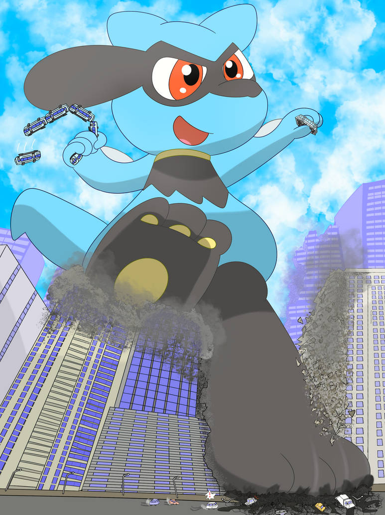 Giant Riolu giant playful riolu making a mess by feesto on DeviantArt