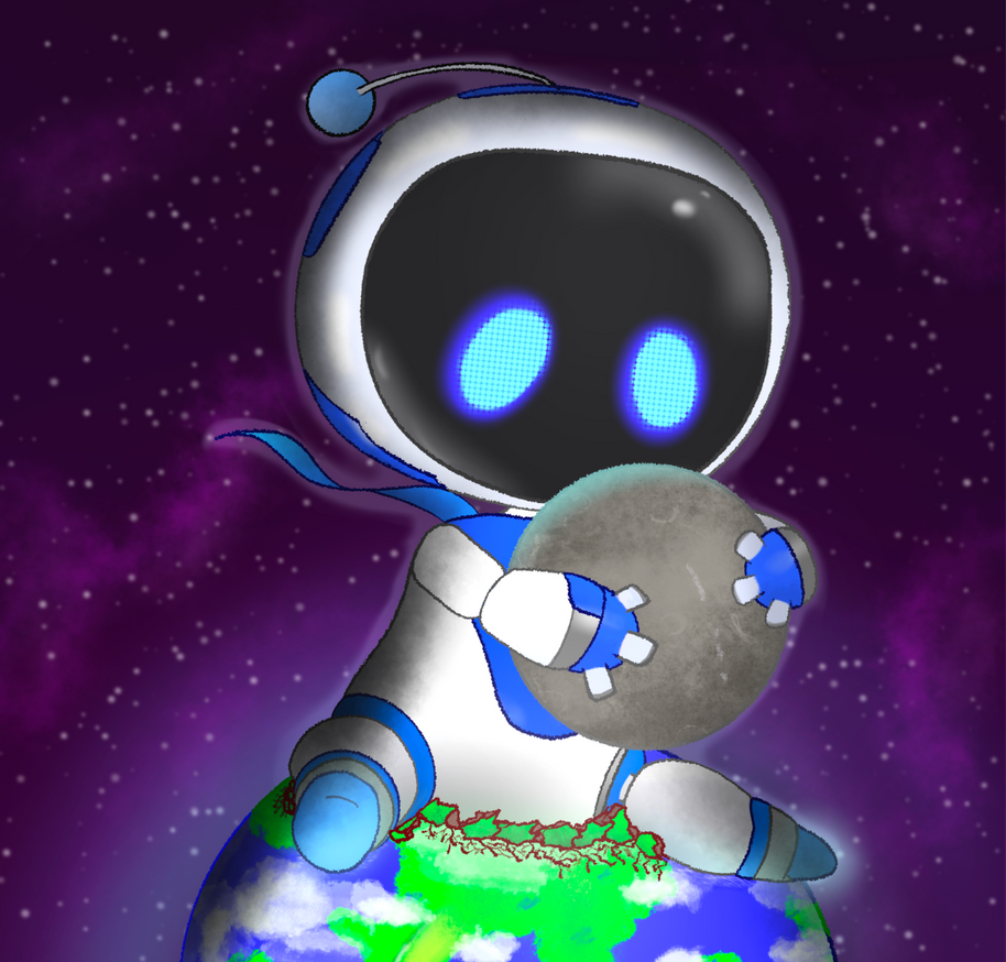 Deviantart Bot giant astro bot playing with the moon by feesto on DeviantArt