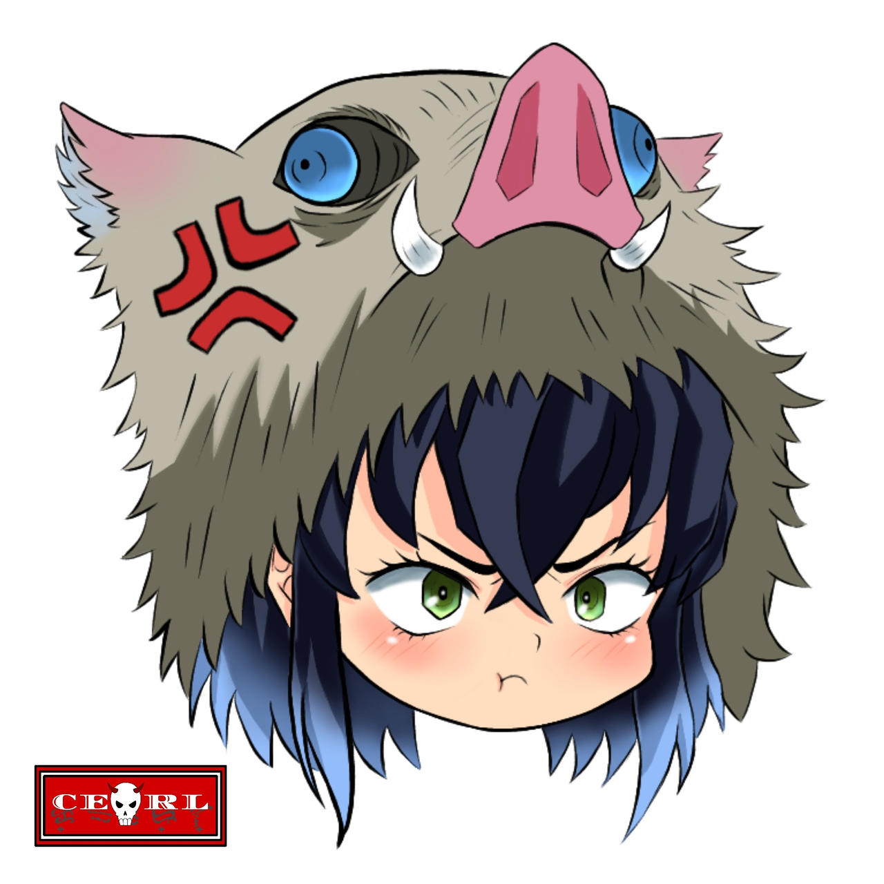 Inosuke chibi headshot by ceorl-kun on DeviantArt