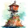 Watercolor house