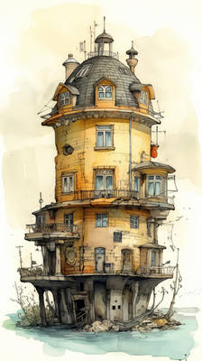 Watercolor house
