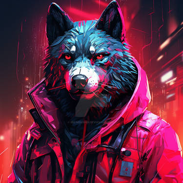 This is what a neon werewolf looks at night while transformed