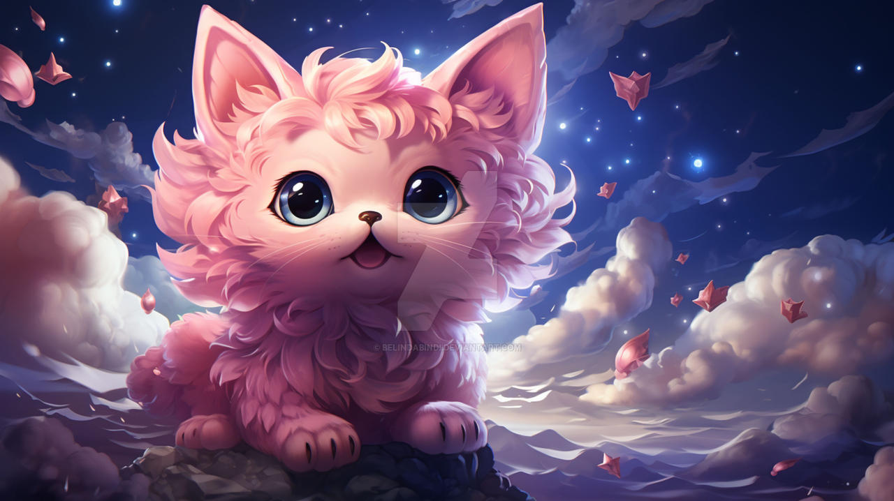 Pink Magic Cat Pink Anime Cat Wallpaper at Wilbur Pritt blog