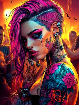 Cyberpunk Tatoo Girl (1)