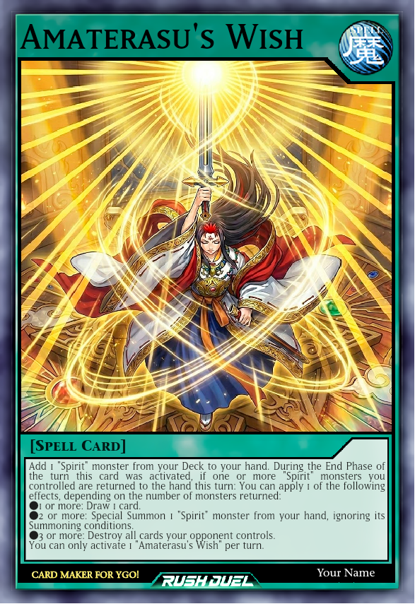amaterasu yugioh deck Bujinki Primal Origin | Yu-Gi-Oh! Mint / near mint condition trading card Amaterasu's Wish by aura-negra on