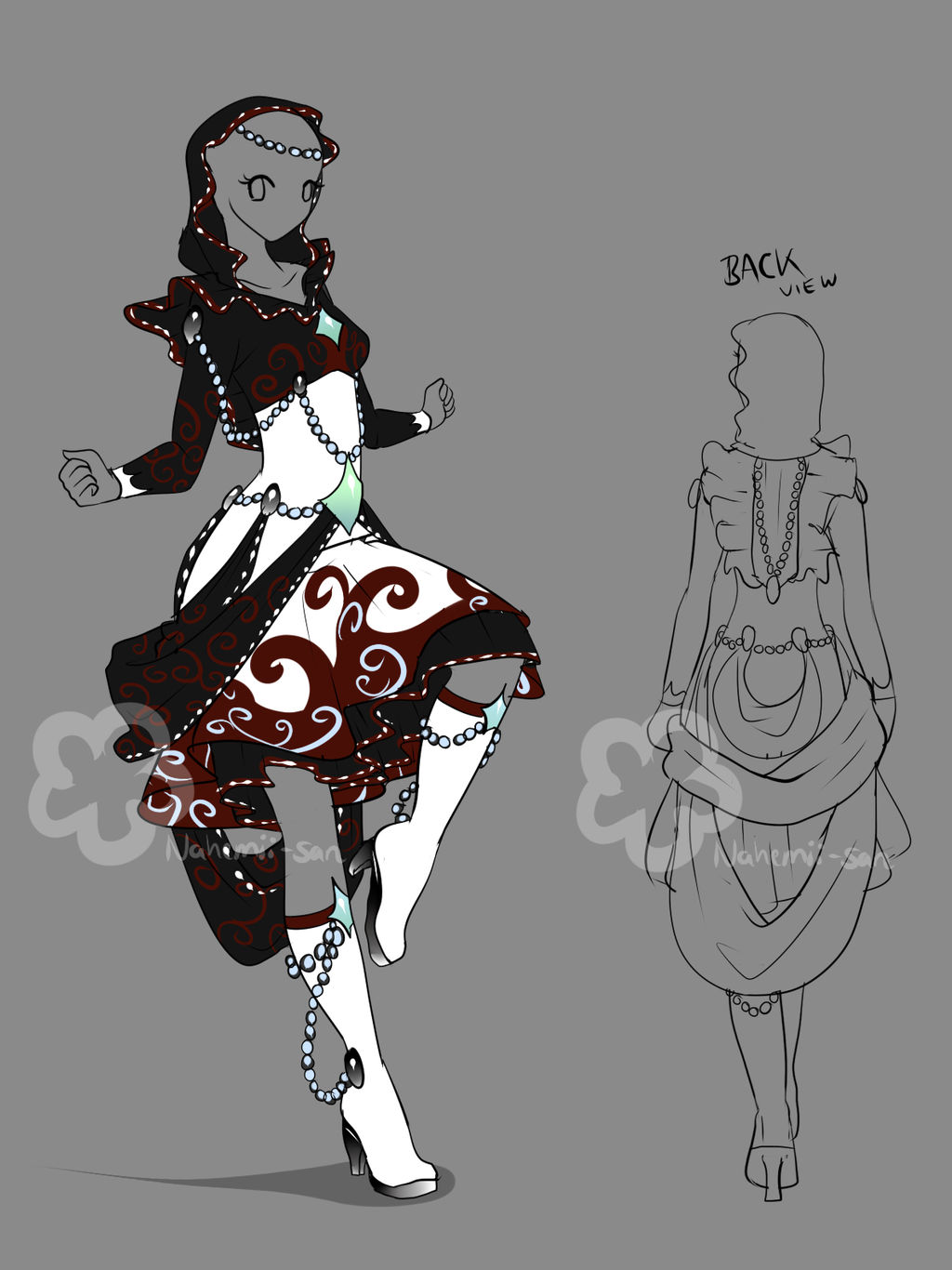 fantasy anime dress design Procreate Elf Clothes Stamps : Anime Fantasy Outfit Manga Medieval Dress Fashion Design