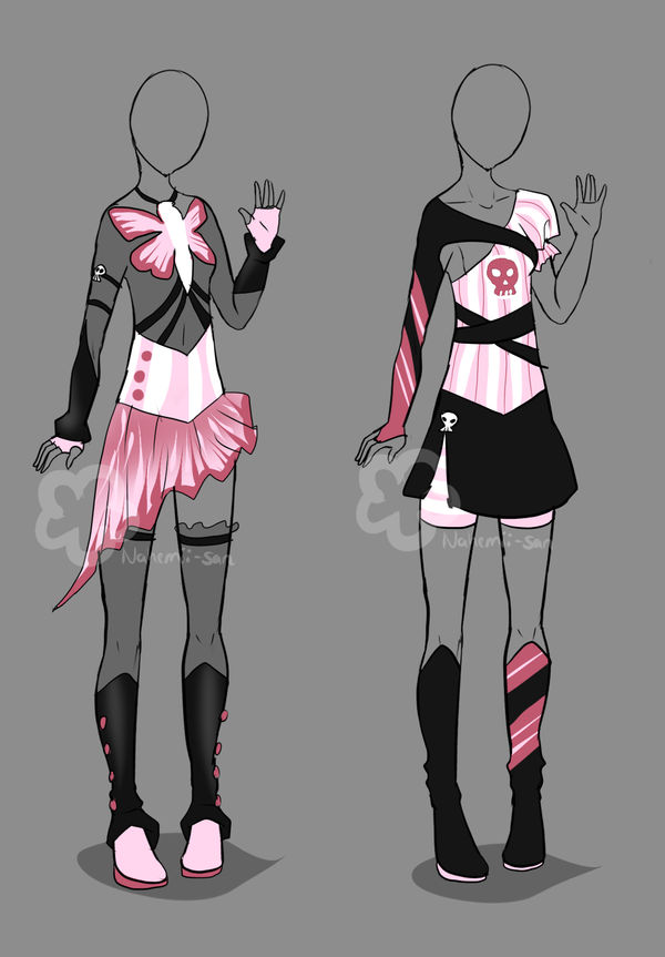 Pink-Black Outfits - Auction closed by Nahemii-san on DeviantArt