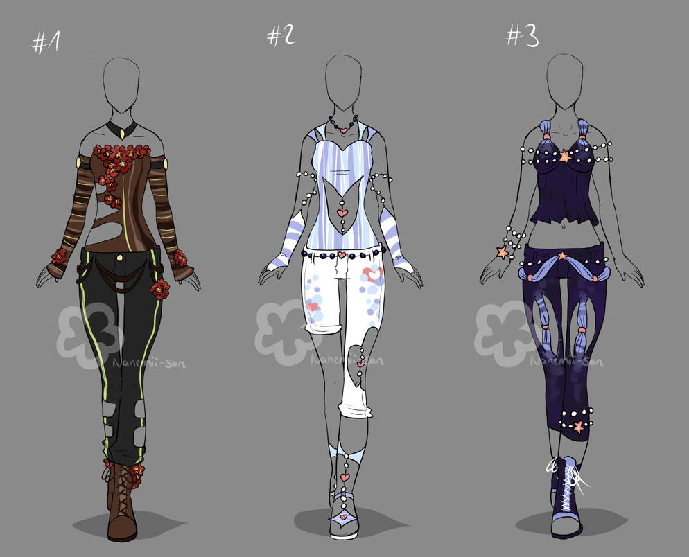 Some Outfit Adopts #22 - sold by Nahemii-san on DeviantArt