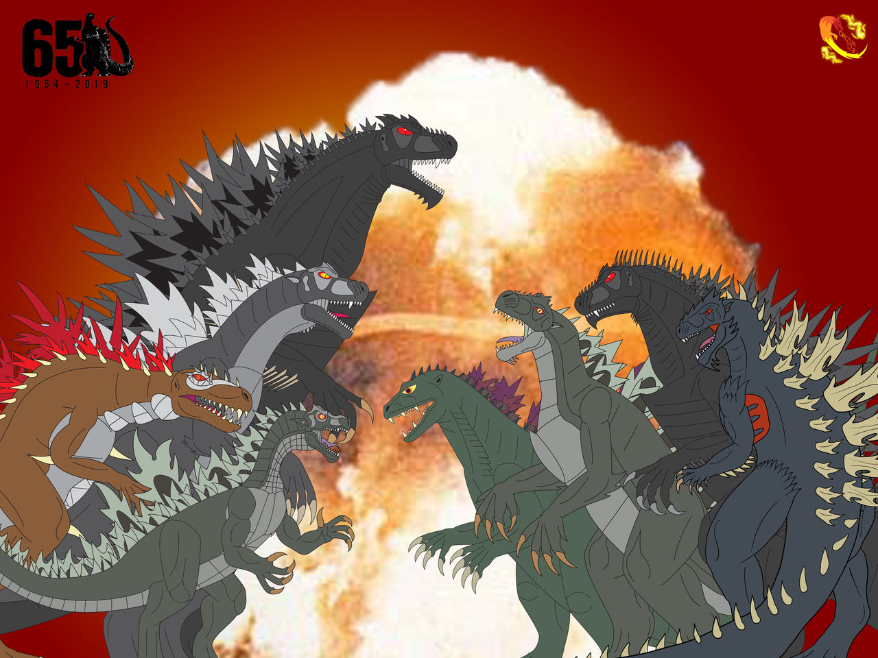 Godzilla 65 Godzilla 65th Anniversary by Daizua123 on DeviantArt