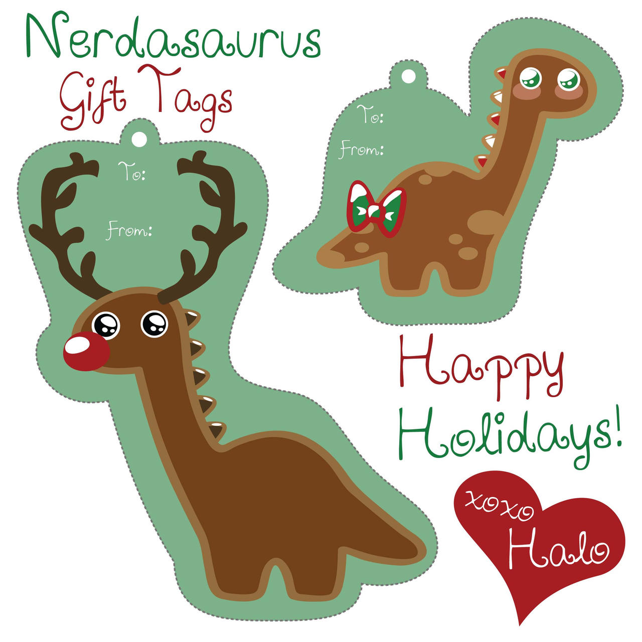 Nerdasaurus Gift Tags