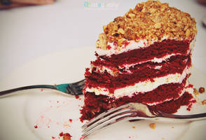 Red Velvet Cake with Nuts Crumble