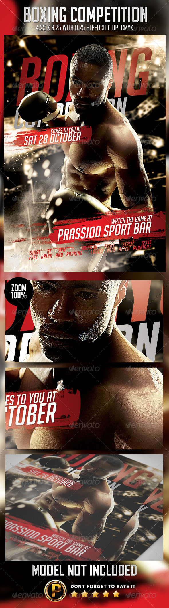 Boxing Competition Flyer Template