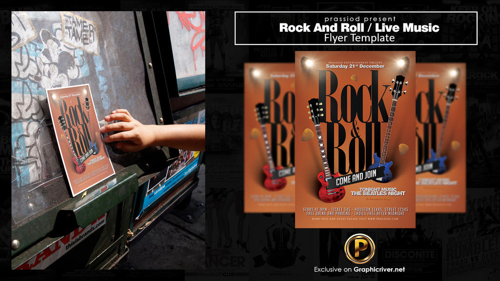 Rock And Roll/Live Music Flyer Template