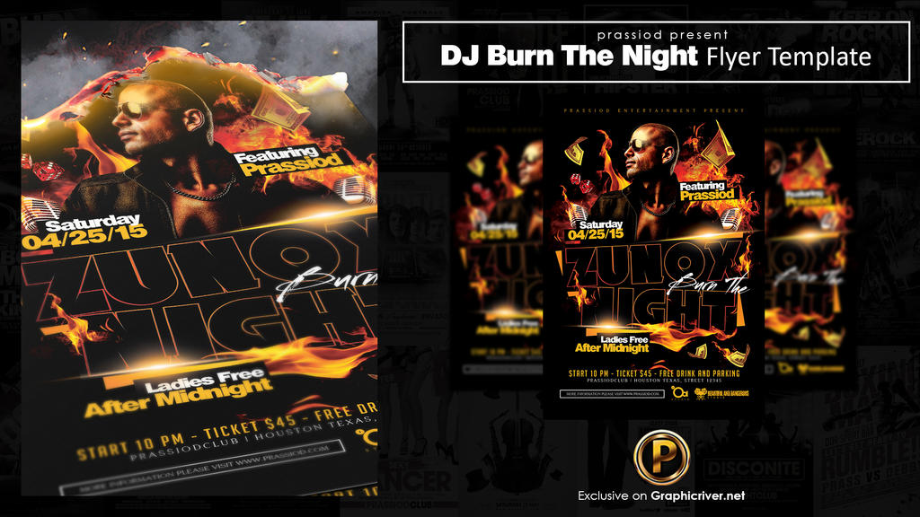 DJ Burn The Night Flyer Template