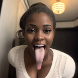 Unexptected late night long tongue girl encounter