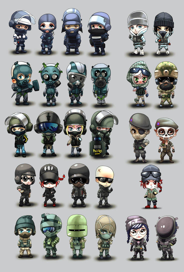 Rainbow Six Siege Operator chibis by I-GUYJIN-I on DeviantArt