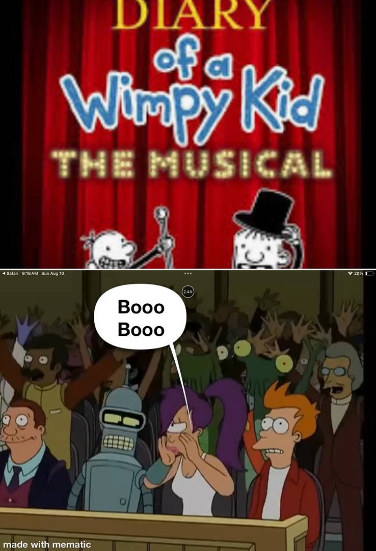 Yelling boo at wimpy kid musical by nosuchluckhater1994 on DeviantArt