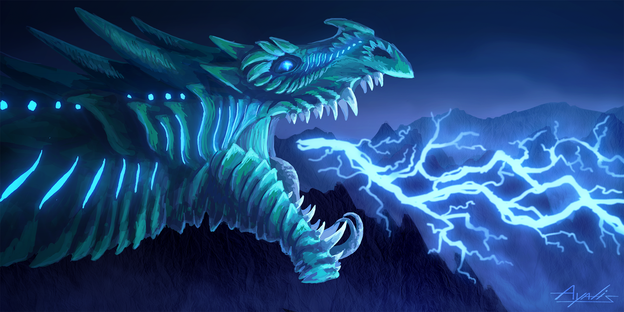 Lightning dragon - Contest entry by WingedAyalis on DeviantArt