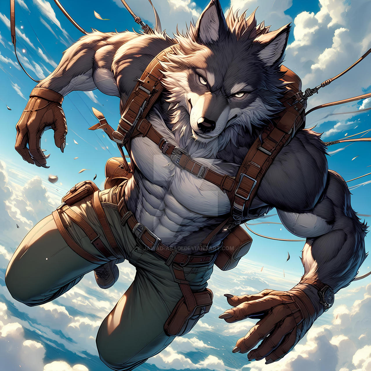 Parachuting Wolves Muscular wolf in parachute landing (5) by Jawad-abadi on DeviantArt