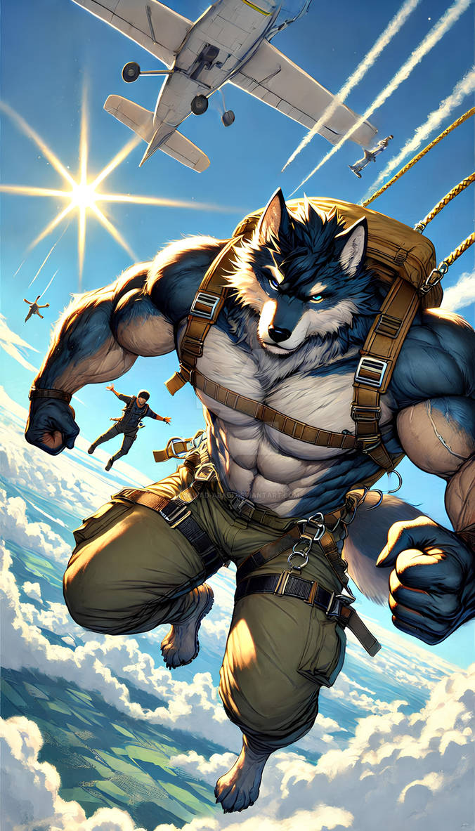 Parachuting Wolves Muscular wolf in parachute landing (5) by Jawad-abadi on DeviantArt