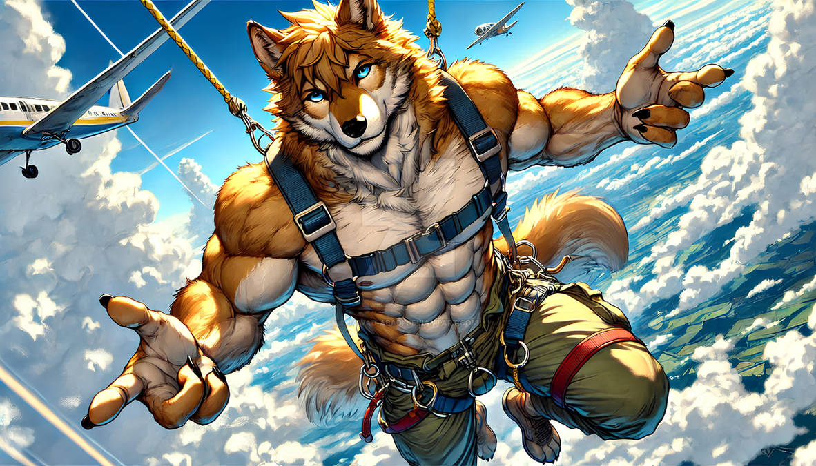 Parachuting Wolves Muscular wolf in parachute landing (3) by Jawad-abadi on DeviantArt