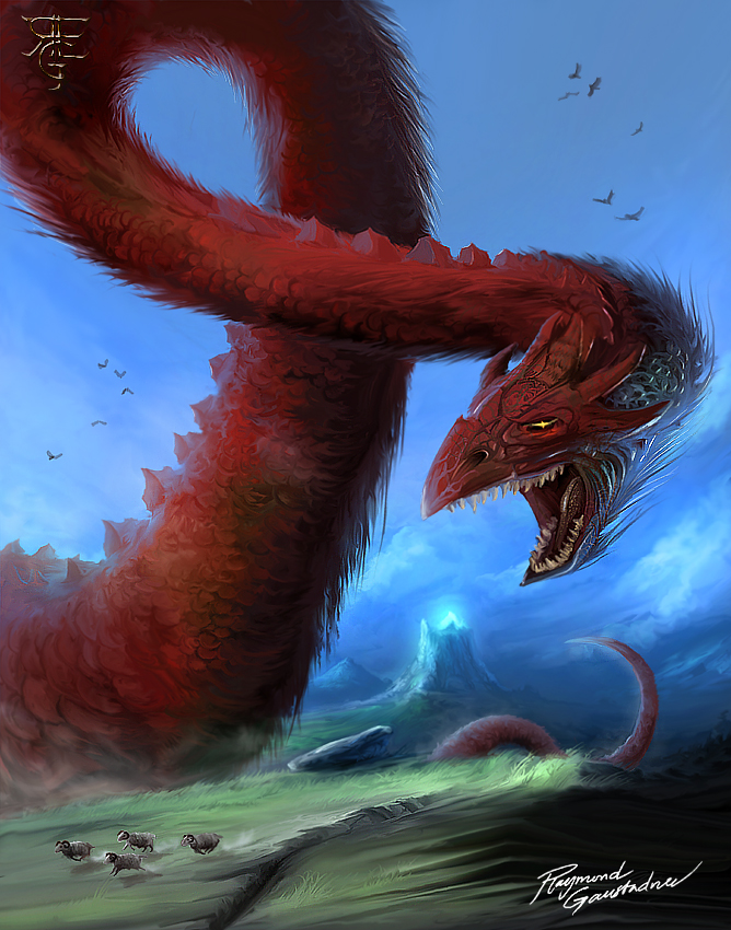 Giant red wyrm