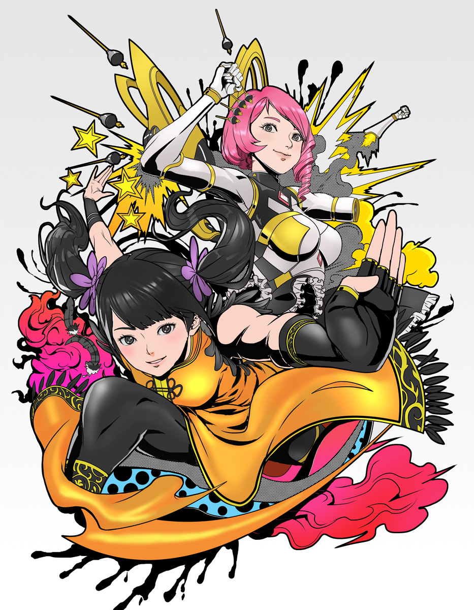 Tekken 7 Xiaoyu and Alisa in manga pop style