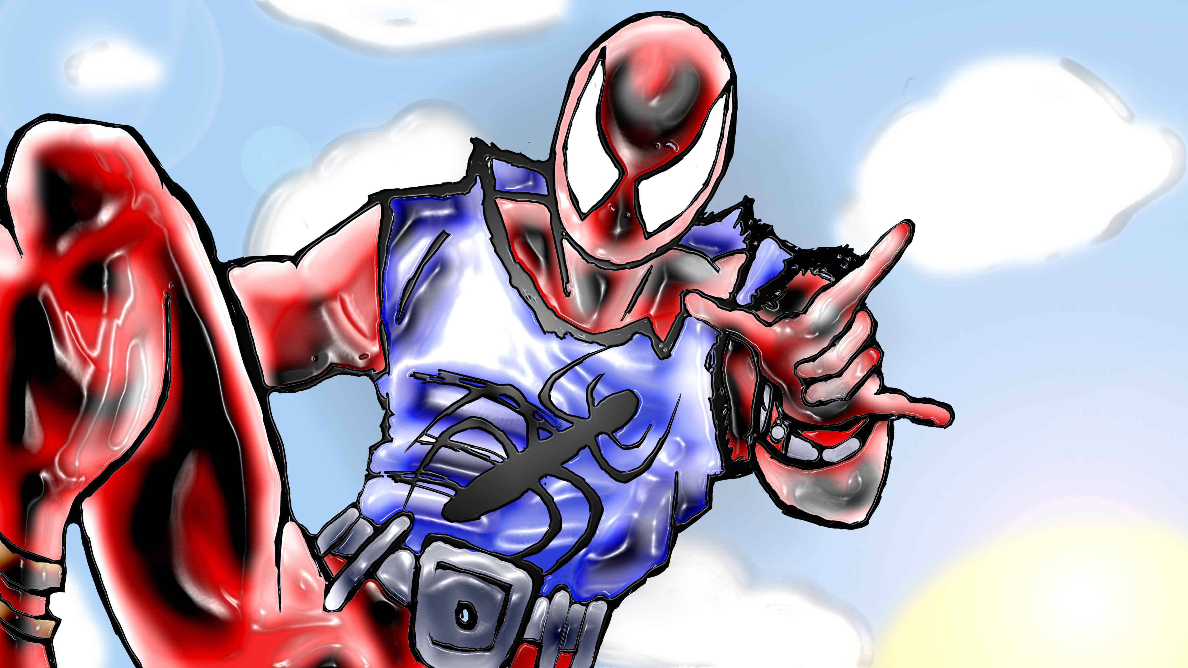 Scarlet Spider  - 90s Fan Art - Spiderman