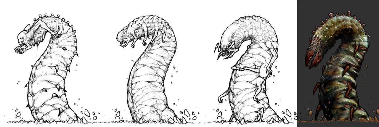 worm creature concept art