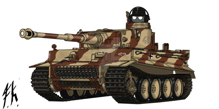 Tiger 1 Ausf E, of s.Pz Abt 501, 1943.