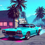 DT : GTA game art in the theme of turquoise