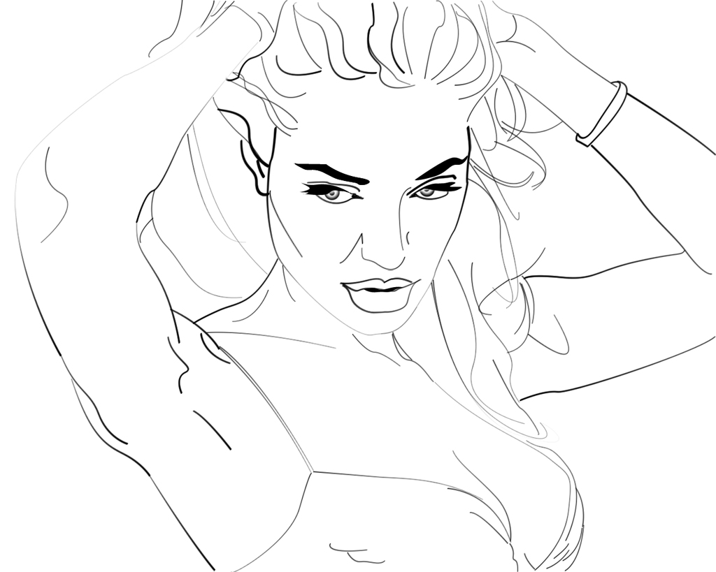 angelina jolie lineart