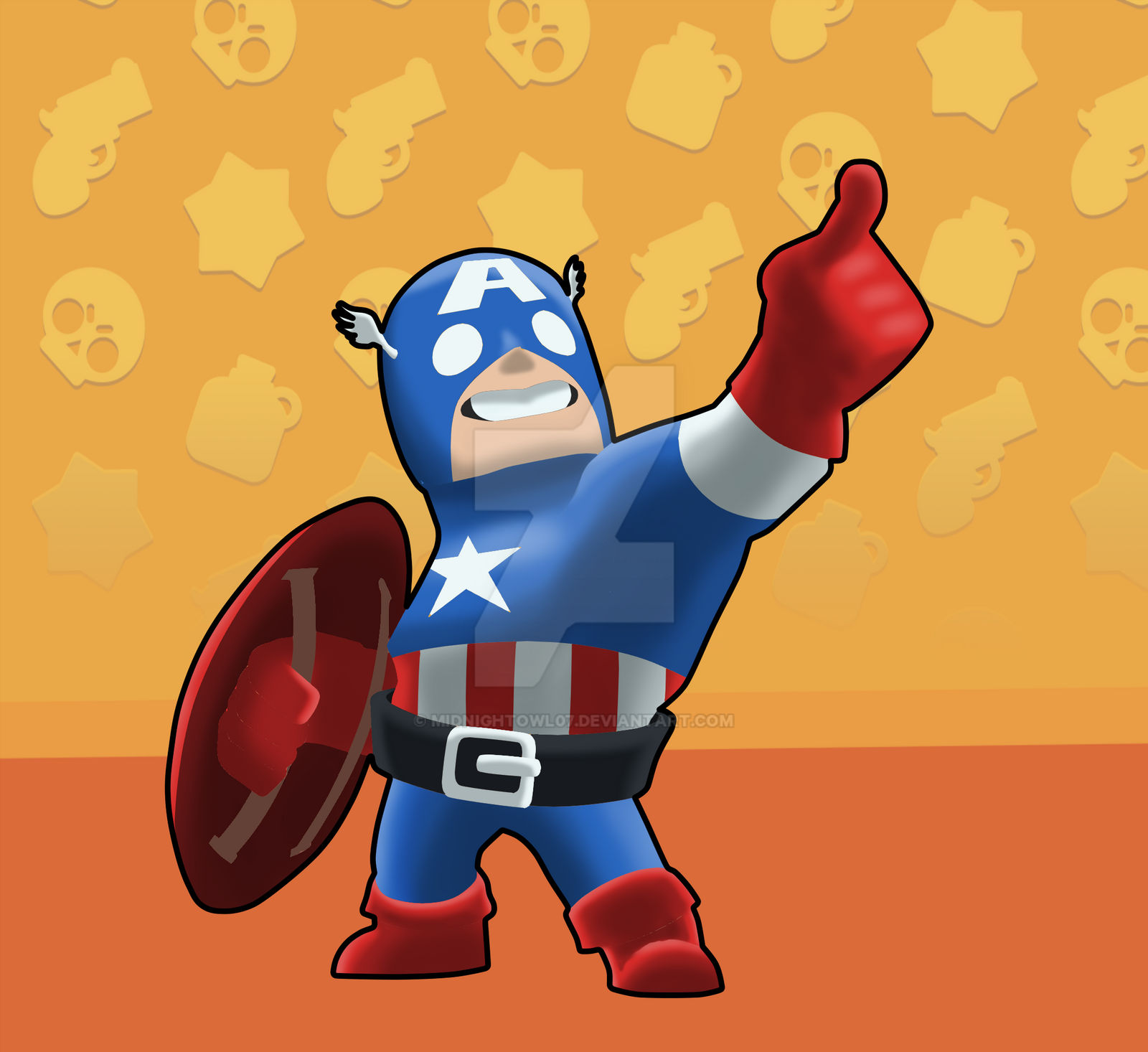 Brawl Stars: El Primo (Captain America skin) by ...