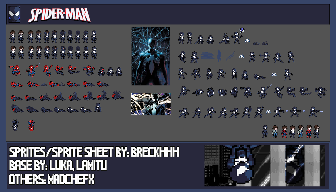 Spider-Man Black Suit LSW sprite sheet by breckhhh on DeviantArt