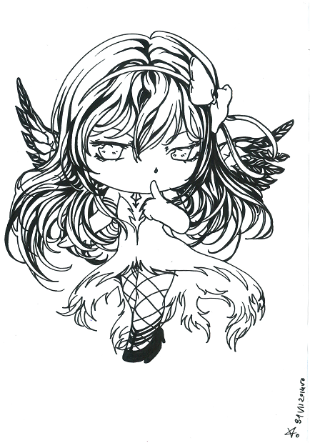 Akuma Homura chibi uncoloured