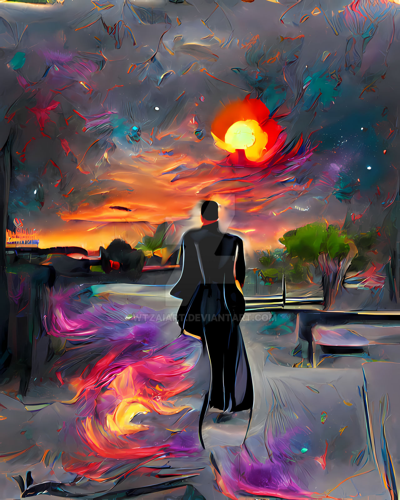 Memory Sunset Alone at the sunset of memories by wtzaiart on DeviantArt