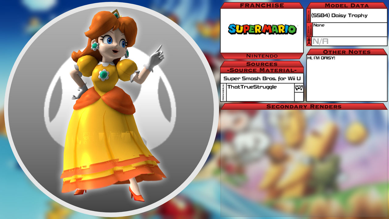 Ssb Color Daisy 3D Model Showcase - (SSB4) Daisy Trophy by SeekingtheSky on DeviantArt