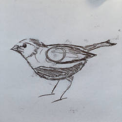 Monoprint Sparrow