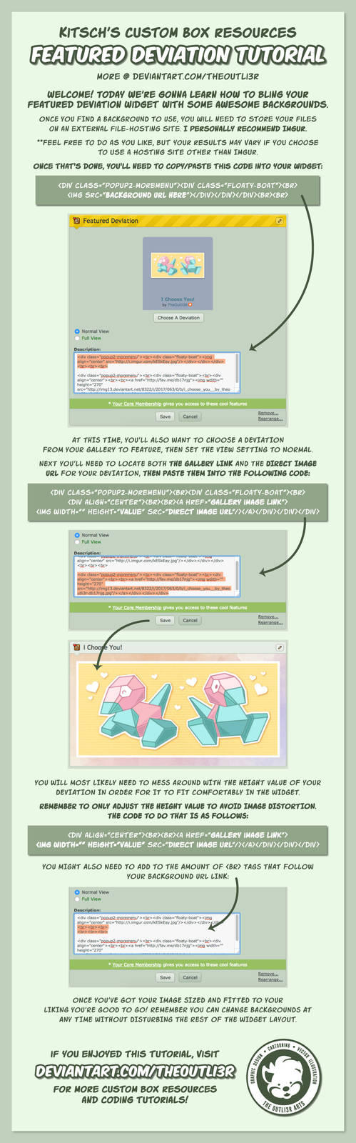 Feature Program Variant Deviantart Kitsch's Featured Deviation Widget Tutorial. by TheOutli3R on DeviantArt